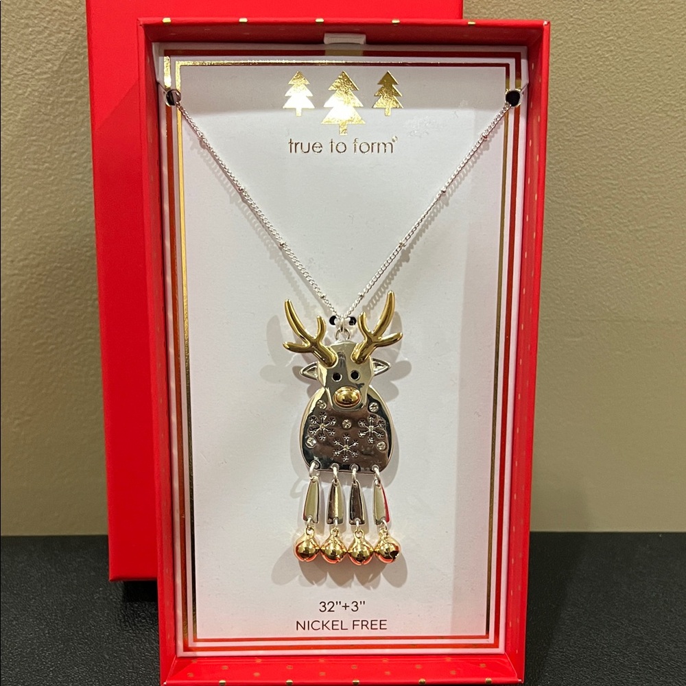 True To Form | Reindeer Pendant Necklace - Dual-Tone